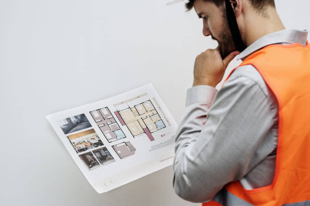 Contractor in a safety vest Contractor in a safety vest