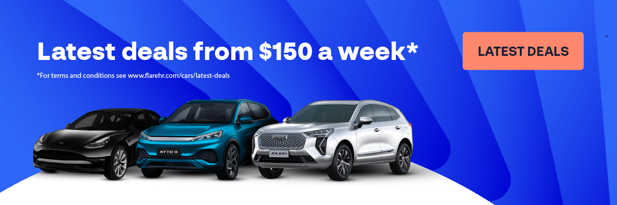 A banner promoting latest deals starting at $150 a week.